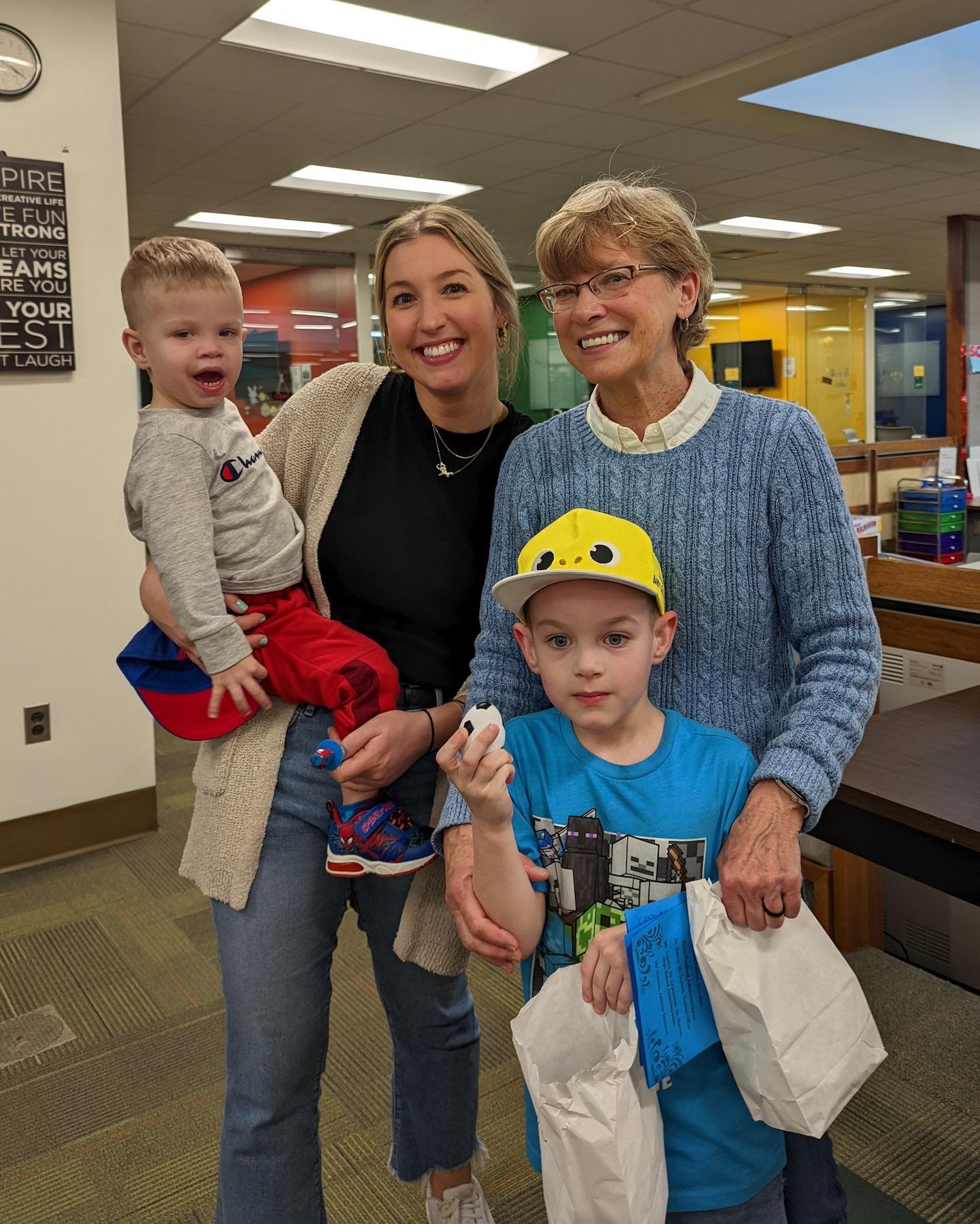 Ms. Martini with Mrs. Marinclin and her grandchildren Brooks and Jackson Marinclin
