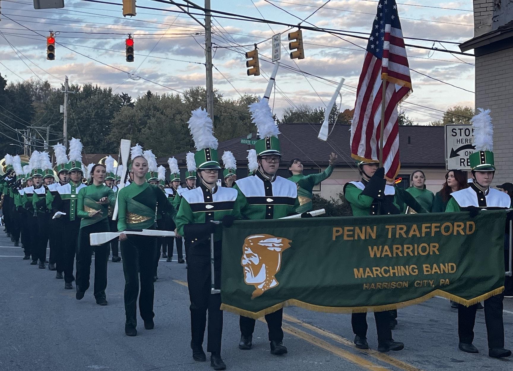 The Penn-Trafford Marching Band led the parade