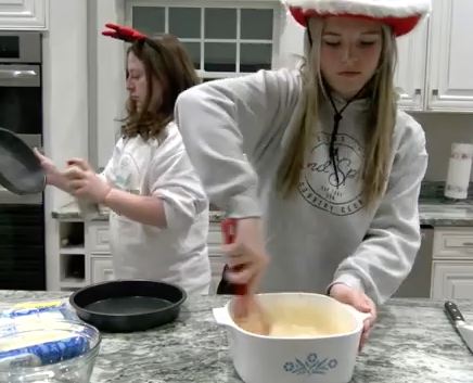 10th-graders Gianna Botti and Lexie Schmidt were featured in a cooking segment 
