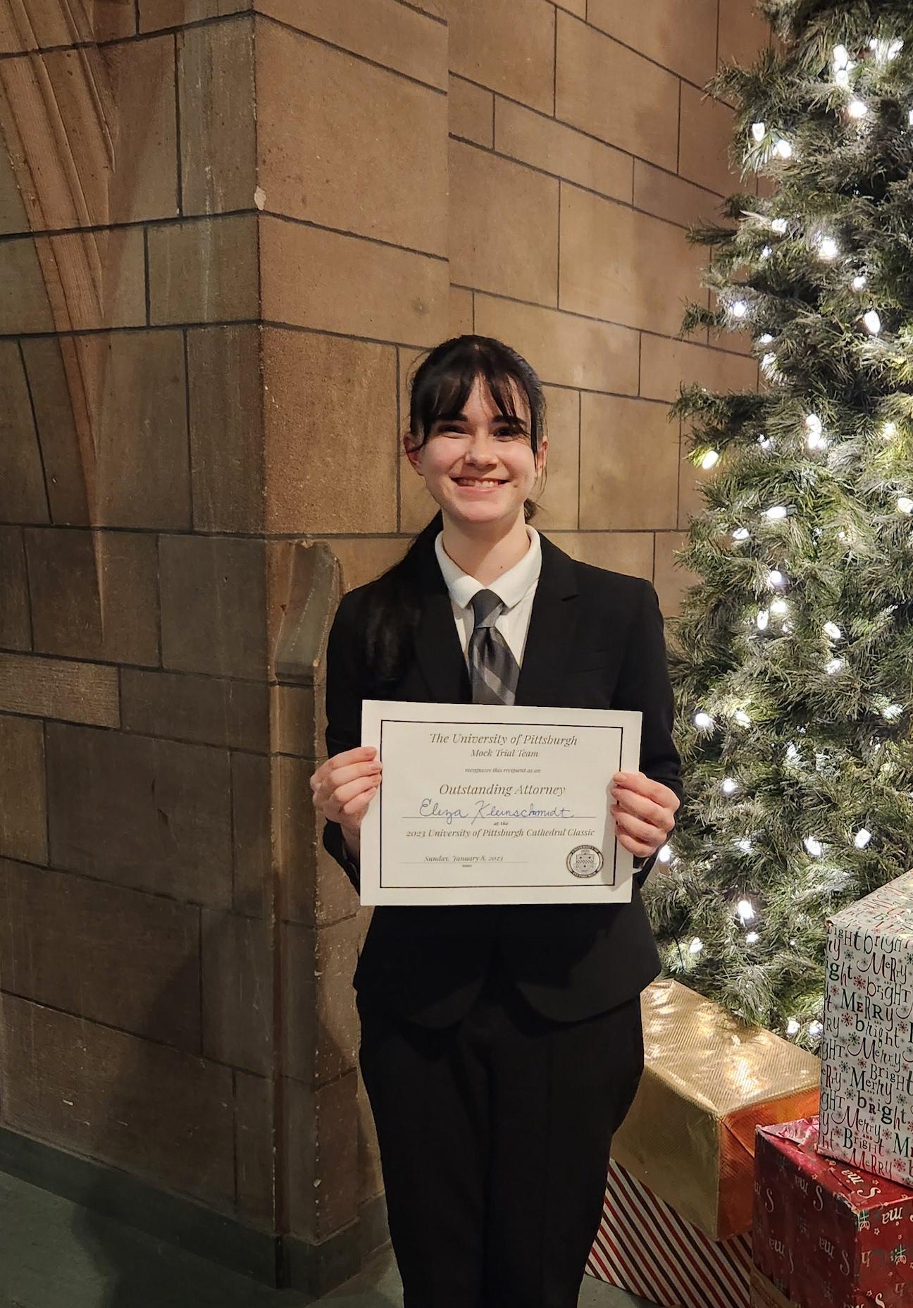 Eliza Kleinschmidt was recognized as an Outstanding Attorney