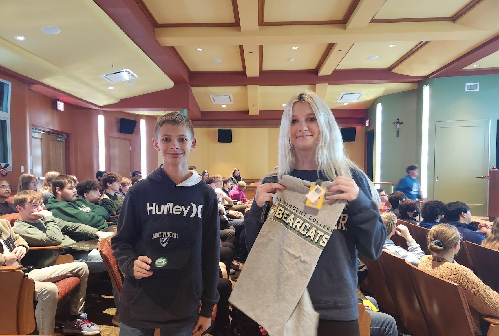 Brayden Cain and Ella Malloy took awards in the Cybersecurity Decoding activity